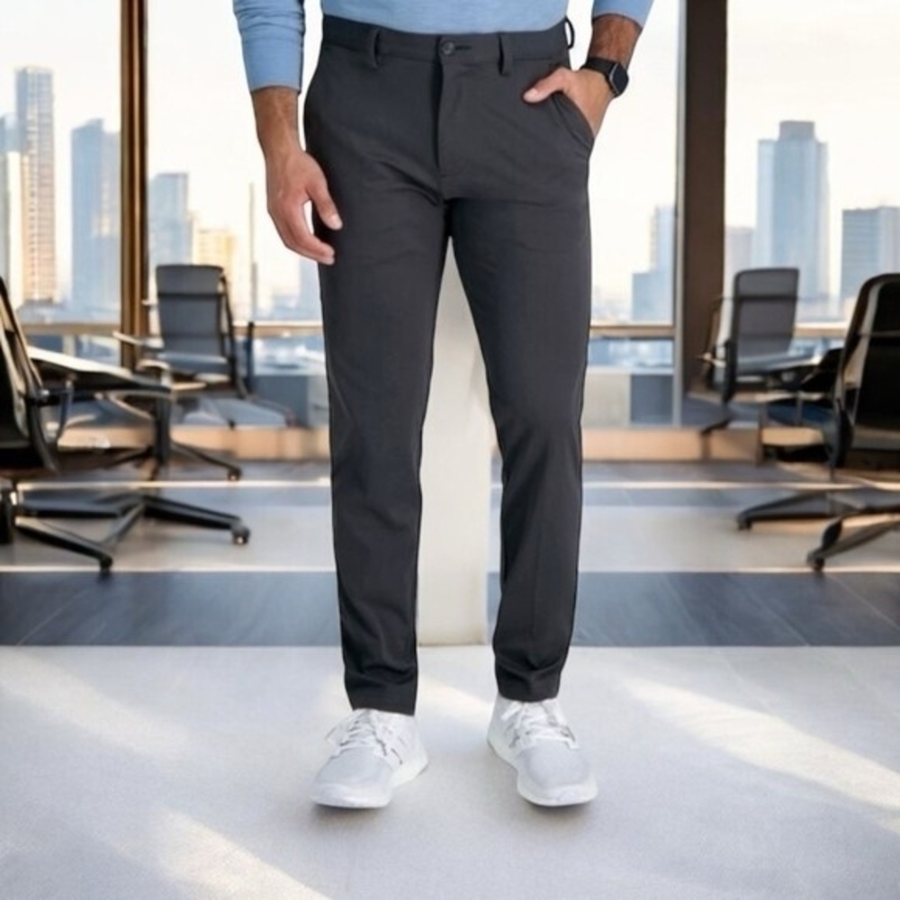 HAGGAR H26 Grey Slim Fit 4-Way Stretch Super Flex Waistband Dress Pants Sz 30x30